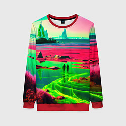 Свитшот женский Кислотный мир, цвет: 3D-красный