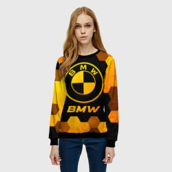 Свитшот женский BMW - gold gradient, цвет: 3D-черный — фото 2