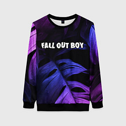 Свитшот женский Fall Out Boy neon monstera, цвет: 3D-черный