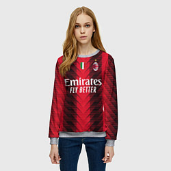 Свитшот женский ФК Милан форма 2324 домашняя, цвет: 3D-меланж — фото 2