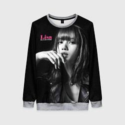 Свитшот женский Blackpink Lisa in leather jacket, цвет: 3D-меланж