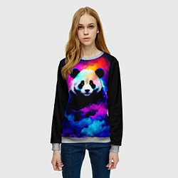 Свитшот женский Панда и краски, цвет: 3D-меланж — фото 2