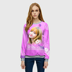 Свитшот женский Blackpink Lisa pink, цвет: 3D-меланж — фото 2