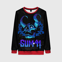 Свитшот женский Sum41 horns skull, цвет: 3D-красный