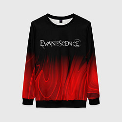 Свитшот женский Evanescence red plasma, цвет: 3D-черный