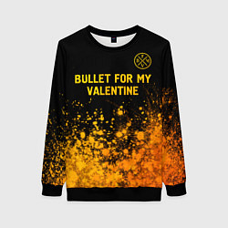 Свитшот женский Bullet For My Valentine - gold gradient: символ св, цвет: 3D-черный