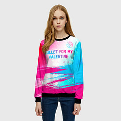 Свитшот женский Bullet For My Valentine neon gradient style: симво, цвет: 3D-черный — фото 2