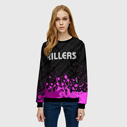 Свитшот женский The Killers rock legends: символ сверху, цвет: 3D-черный — фото 2