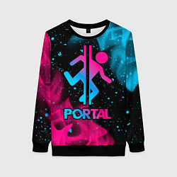 Свитшот женский Portal - neon gradient, цвет: 3D-черный