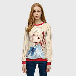 Свитшот женский Chisato Nishikigi - Lycoris Recoil, цвет: 3D-красный — фото 2