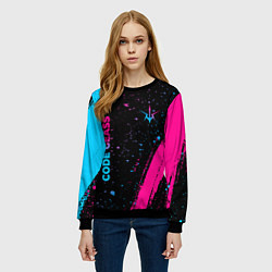 Свитшот женский Code Geass - neon gradient: надпись, символ, цвет: 3D-черный — фото 2