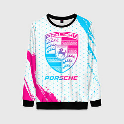 Свитшот женский Porsche neon gradient style, цвет: 3D-черный