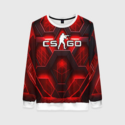 Свитшот женский CS GO red space abstract, цвет: 3D-белый