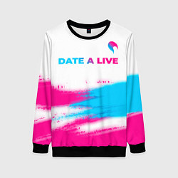 Женский свитшот Date A Live neon gradient style: символ сверху