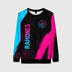 Женский свитшот Ramones - neon gradient: надпись, символ