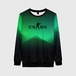 Свитшот женский CS GO green black background, цвет: 3D-черный