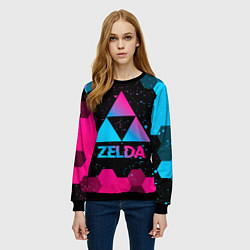 Свитшот женский Zelda - neon gradient, цвет: 3D-черный — фото 2