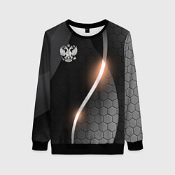 Женский свитшот Герб России на темном фоне