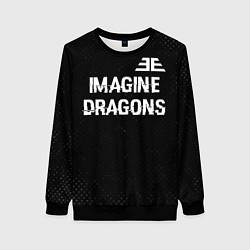 Свитшот женский Imagine Dragons glitch на темном фоне: символ свер, цвет: 3D-черный