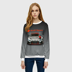 Свитшот женский Audi sport - racing car - extreme, цвет: 3D-белый — фото 2