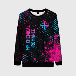 Свитшот женский My Chemical Romance - neon gradient: надпись, симв, цвет: 3D-черный