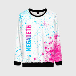 Свитшот женский Megadeth neon gradient style: надпись, символ, цвет: 3D-черный