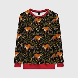 Женский свитшот Лисы и цветы