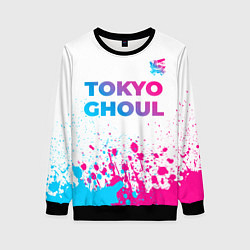 Женский свитшот Tokyo Ghoul neon gradient style: символ сверху