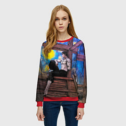 Свитшот женский Берсерк и небо Ван Гога, цвет: 3D-красный — фото 2