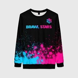 Женский свитшот Brawl Stars - neon gradient: символ сверху