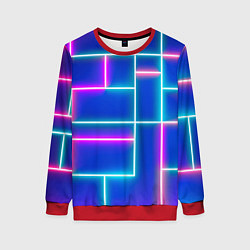 Свитшот женский Неон линии, цвет: 3D-красный