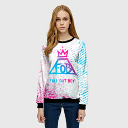 Свитшот женский Fall Out Boy neon gradient style, цвет: 3D-черный — фото 2