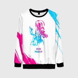 Свитшот женский Iron Maiden neon gradient style, цвет: 3D-черный