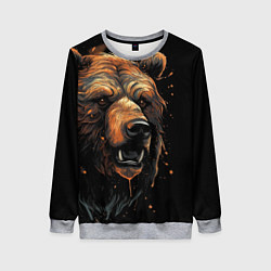 Свитшот женский Бурый медведь, цвет: 3D-меланж