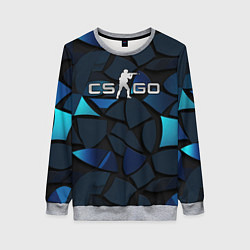 Свитшот женский CS GO blue black elements, цвет: 3D-меланж