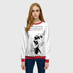 Свитшот женский Дазай и цитата - Бродячие псы, цвет: 3D-красный — фото 2