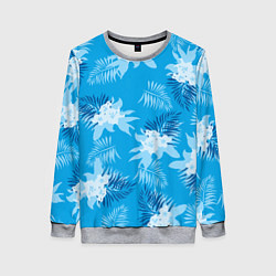 Женский свитшот Синие цветы - Vice city - new ver