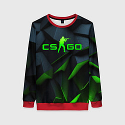 Женский свитшот CSGO green texture logo