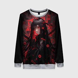 Женский свитшот Anime girl - black and red