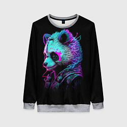 Свитшот женский Панда киберпанк, цвет: 3D-меланж