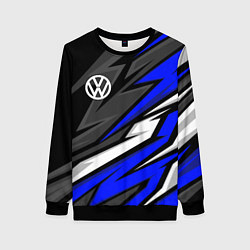 Свитшот женский Volkswagen - Синяя абстракция, цвет: 3D-черный