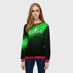 Свитшот женский CSGO green light logo, цвет: 3D-красный — фото 2