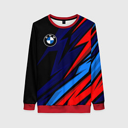 Свитшот женский BMW - m colors and black, цвет: 3D-красный