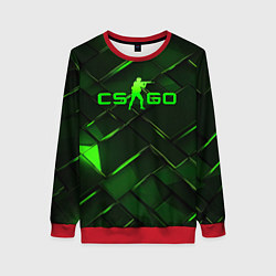 Женский свитшот CSGO green abstract elements