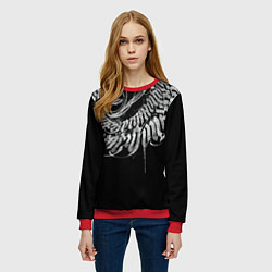 Свитшот женский Каллиграфическая спираль, цвет: 3D-красный — фото 2