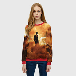 Свитшот женский Оппенгеймер в дыму, цвет: 3D-красный — фото 2