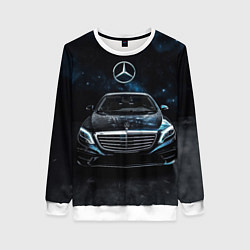 Женский свитшот Mercedes Benz space background