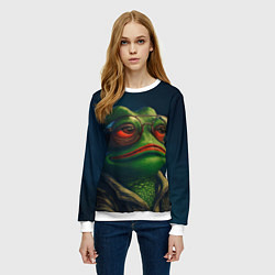 Свитшот женский Pepe frog, цвет: 3D-белый — фото 2