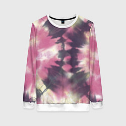 Свитшот женский Tie-Dye дизайн, цвет: 3D-белый