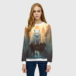 Свитшот женский Великий волк Сиф, цвет: 3D-белый — фото 2